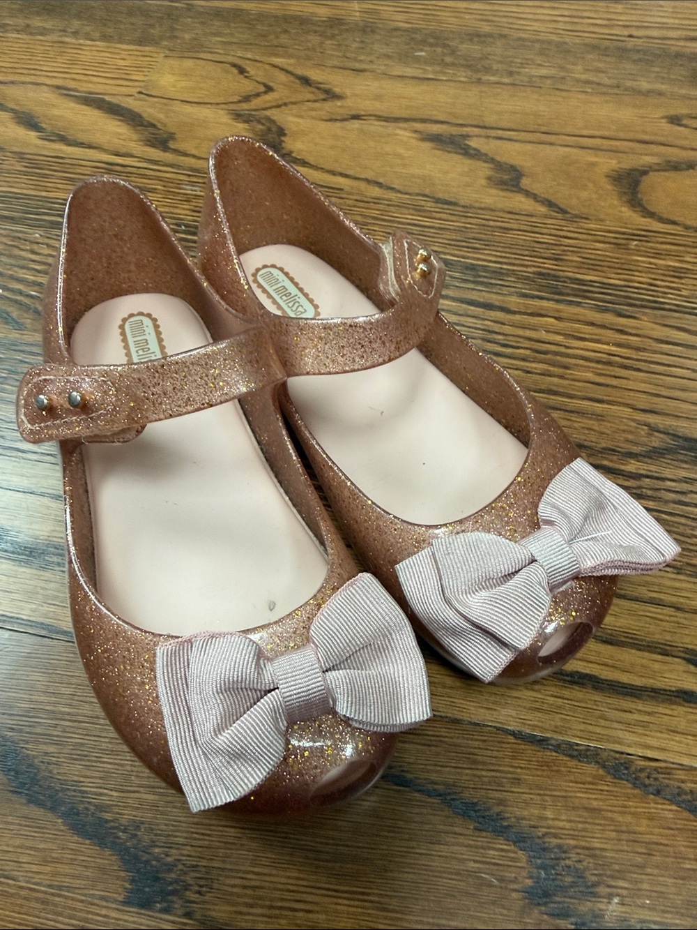 Mini Melissa Glitter Bow Mary Jellies